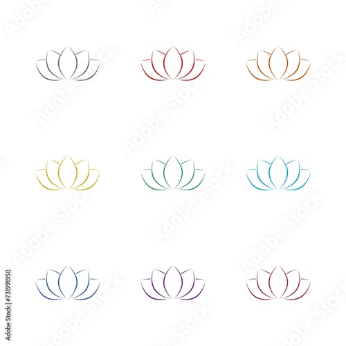 Fototapeta Naklejka Na Ścianę i Meble -  Lotus logo  icon isolated on white background. Set icons colorful