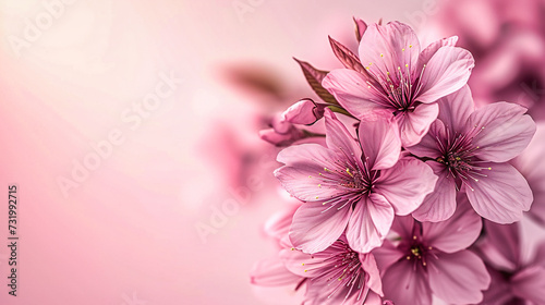 Blooming Pink Flowers  Delicate Petals and Soft Spring Light  Natural Beauty and Floral Design