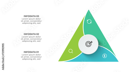 Creative concept for infographic with 3 steps, options, parts or processes. Business data visualization.