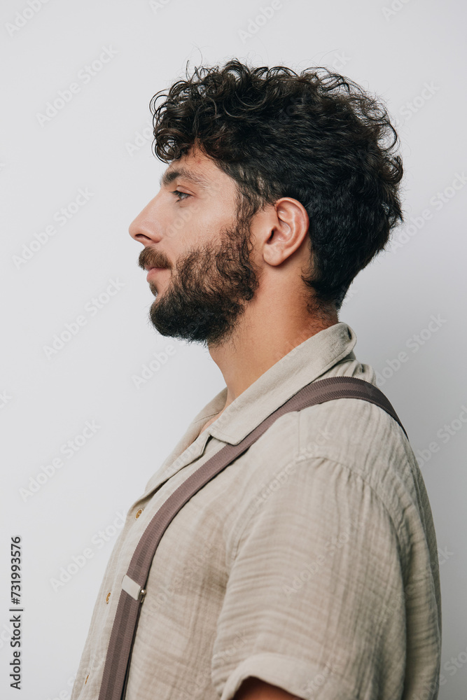 Guy man caucasian adult fashion portrait white face young beard attractive person Guy man caucasian adult fashion portrait white face young beard attractive person