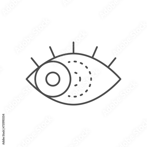 Human strabismus line outline icon