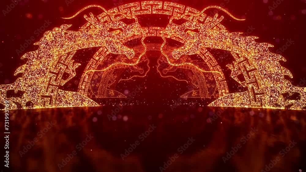 Chinese New Year Tunnel. Chinese New Year Tunnel 2024 with golden