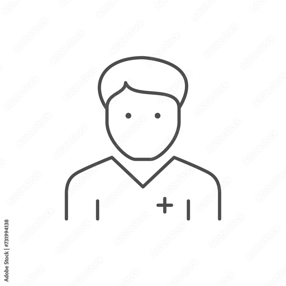 Male doctor line outline icon