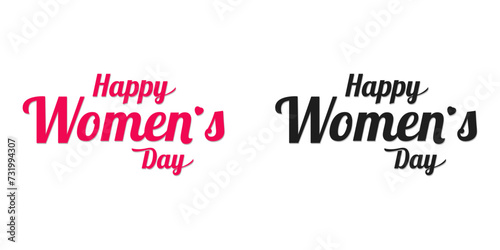 Happy Women's Day typography.  Handwritten holiday typography for Women's Day.