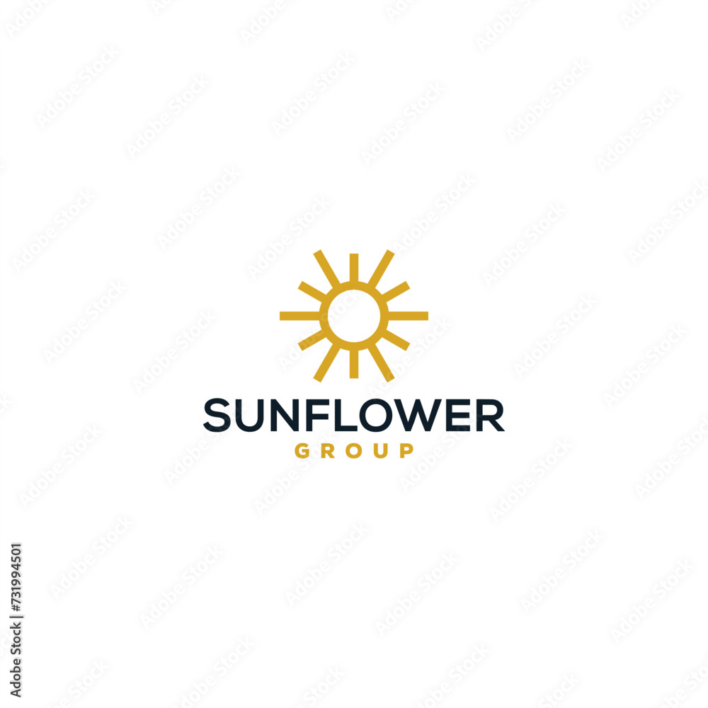 Fototapeta premium sun flower logo design vector