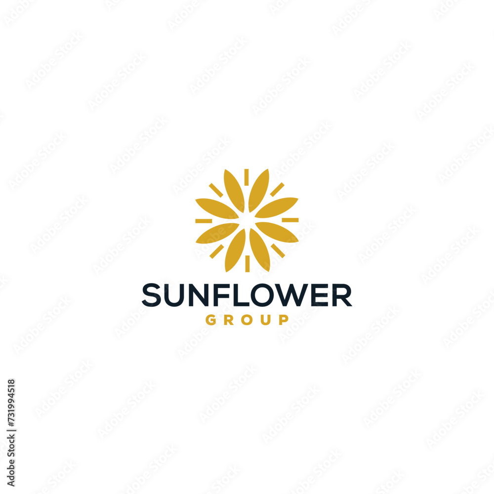 sun flower logo design vector