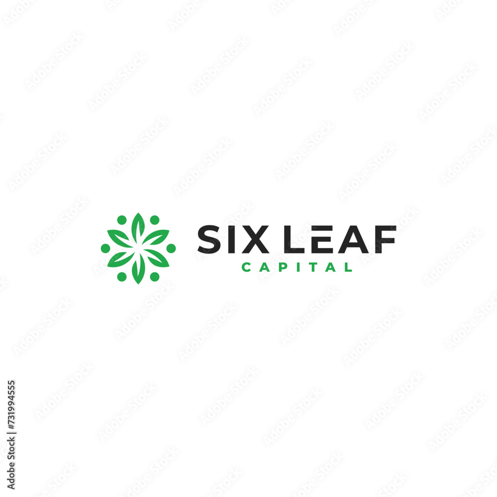 Fototapeta premium six leaf logo design vector