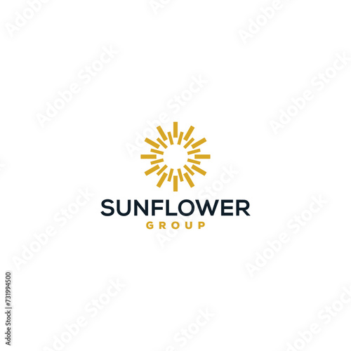 sun flower logo design vector