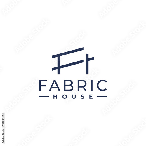 initial letter FH real estate house logo design vector photo