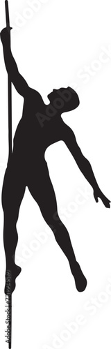 pole vault silhouette vector illustration