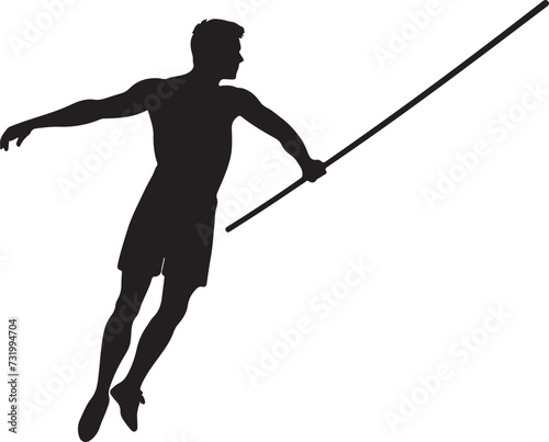 pole vault silhouette vector illustration