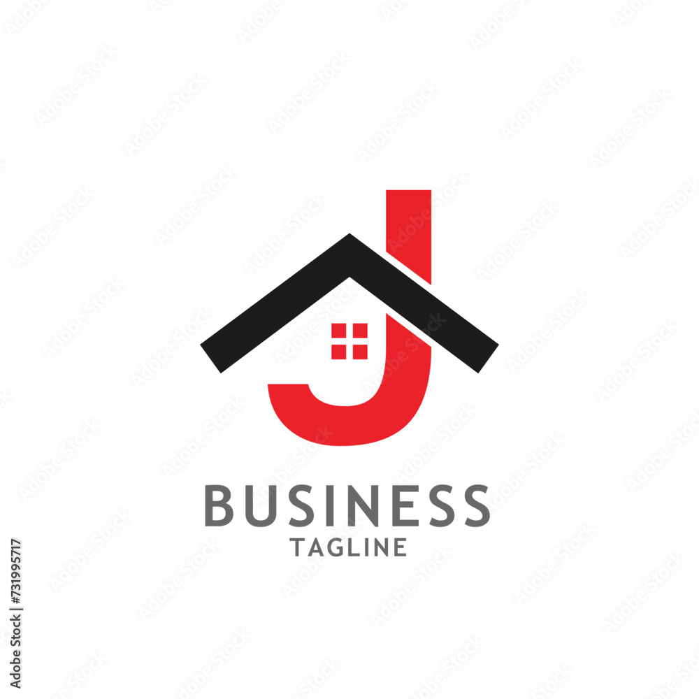 Initial Letter J with Home Business logo Design Template Initial Letter J with Home Business logo Design Template