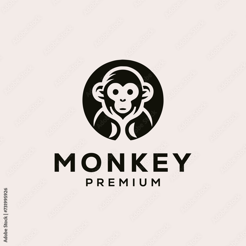 Monkey premium logo vector flat designs