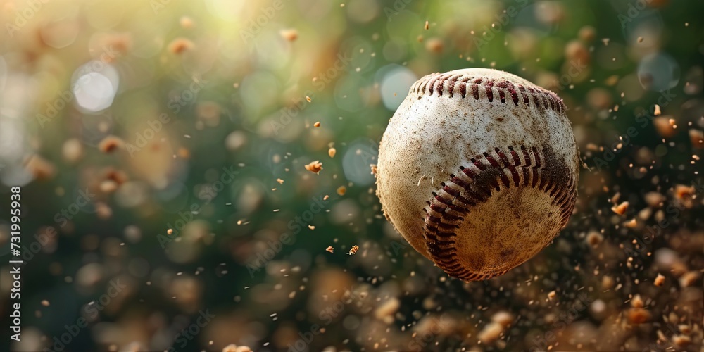 Baseball closeup photo for professional sports and athletic recreation