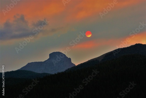 sunset over the mountains