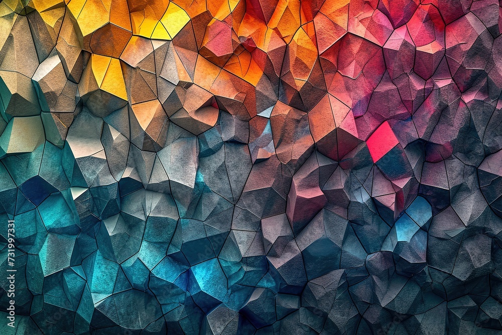 Naklejka premium Abstract Delaunay Voronoi trianglify Generative Art background illustration