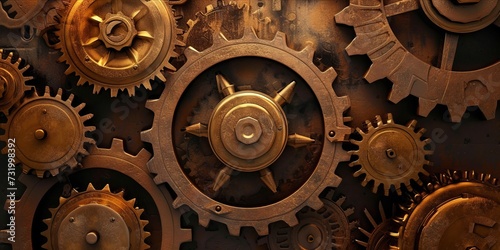 Abstract gears background banner concept.