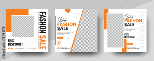 Fashion sale Instagram post Banner template, Fashion Sale Minimal Square Banner Template Vector