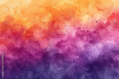abstract watercolor background sunset sky orange purple