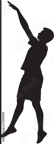 pole vault silhouette vector illustration