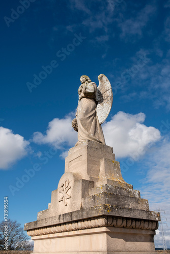 winged angel on funeral edicle, Llucmajor cemetery, Mallorca, Balearic Islands, Spain photo
