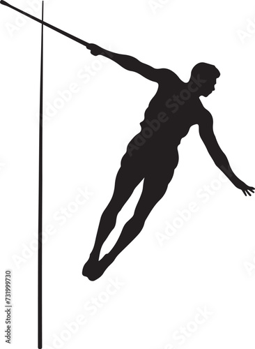 pole vault silhouette vector illustration