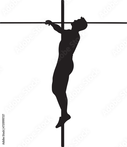 pole vault silhouette vector illustration