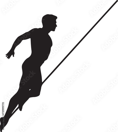 pole vault silhouette vector illustration