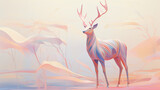 Abstract animal Elk Deer gazelle like creature