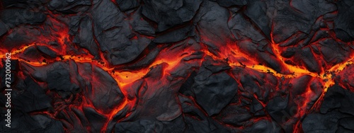 Abstract background of extinct lava with red and yellow gaps. banner, wallpaper © Ilmi