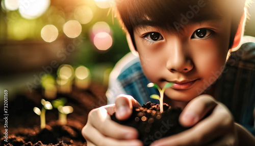 Little Hands, Big Growth: A Young Boy's First Lesson in Nurturing Life