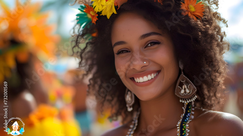 Sedutora do Carnaval: A Jovem Foliã Encanta com sua Graça na Celebração Brasileira, IA Generativa