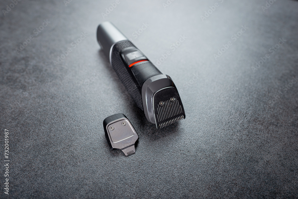 Beard trimmer close-up, New electric beard and mustache clipper. Beard trimmer close-up, New electric beard and mustache clipper.