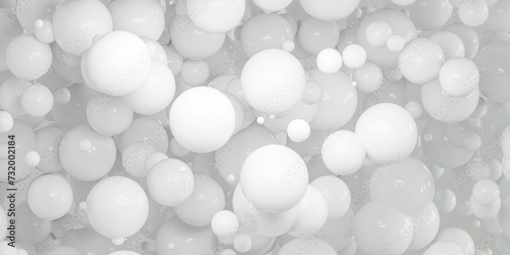 Floating White Balloons 3d render illustration Floating White Balloons 3d render illustration
