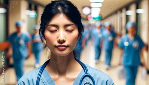 Compassion in Care: A Portrait of a Dedicated Nurse in the Healing Halls of a Hospital