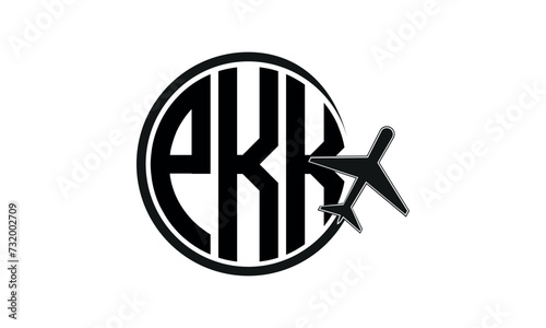 PKK three initial letter circle tour & travel agency logo design vector template. hajj Umrah agency, abstract, wordmark, business, monogram, minimalist, brand, company, flat, tourism agency, tourist photo