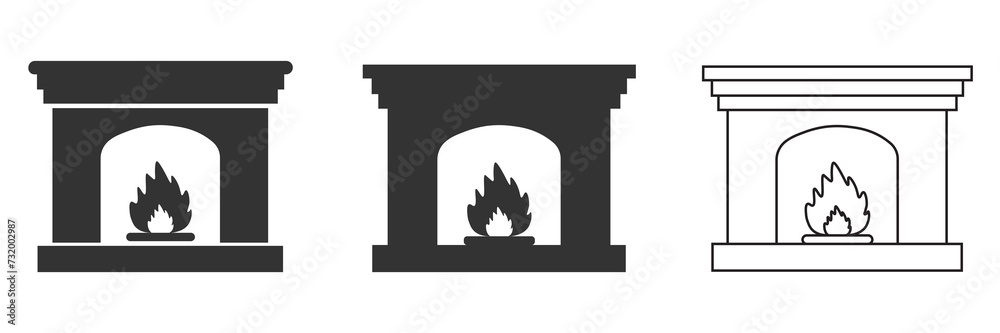 Fireplace icon. Interior home symbol set fireplace vector ilustration. Fireplace icon. Interior home symbol set fireplace vector ilustration.
