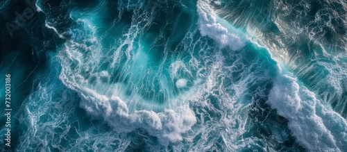 Stunning elevated view of tumultuous ocean waves