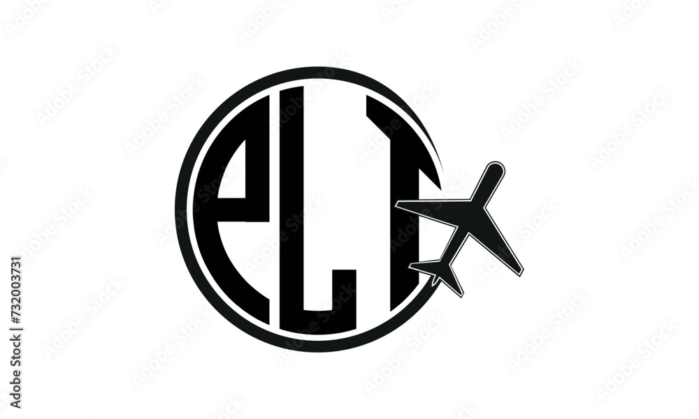 PLT three initial letter circle tour & travel agency logo design vector ...