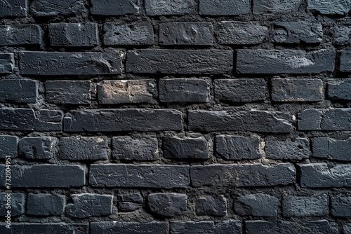 Perfect black brick wall as background or wallpaper or texture