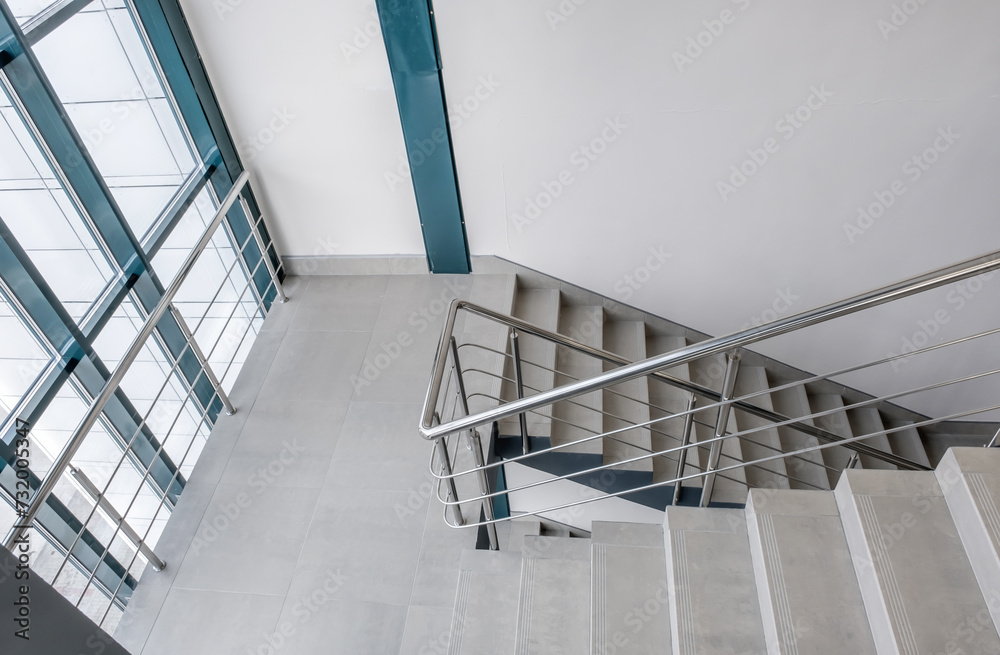 Fototapeta premium stairs emergency and evacuation exit stair in up ladder in a new office building