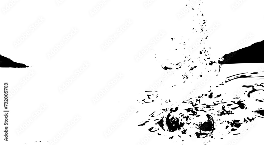 Obraz premium Rustic grunge vector texture with grain and stains. Abstract noise background. Weathered surface. Dirty and damaged. Detailed rough backdrop. Vector graphic illustration with transparent white. EPS10.