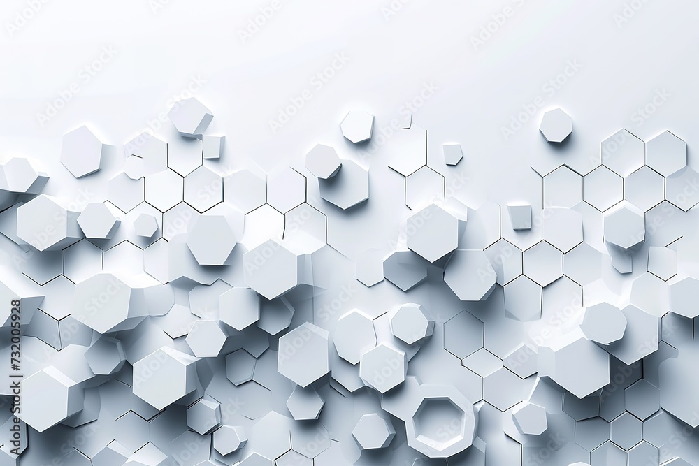 Vector banner design, white background with hexagon pattern Stock Photo ...