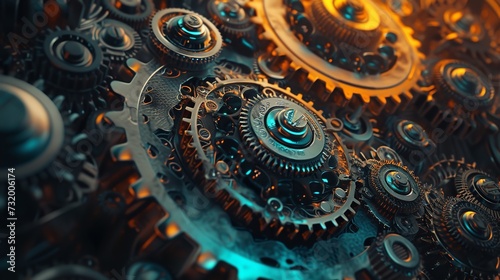 Surreal Gears and Machinery: Colorful Abstract