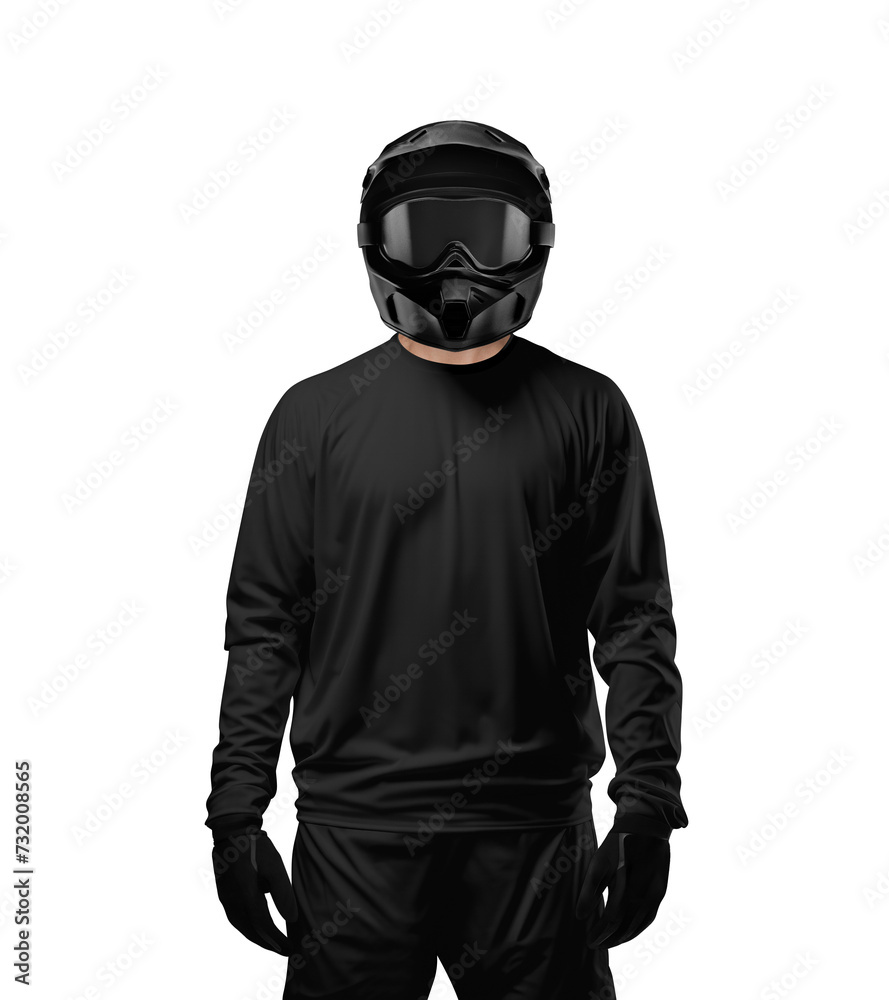 a image of a black motocross gear isolated on a white background