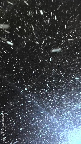 Heavy snowfall video. Winter fairy tale atmosphere. 
 Falling snow. Real snow falls on camera.