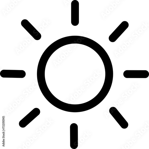 Brightness control icon. Contrast with varying levels isolated on transparent background. Screen brightness and contrast level settings black line or flat switch vector for mobile and laptop.