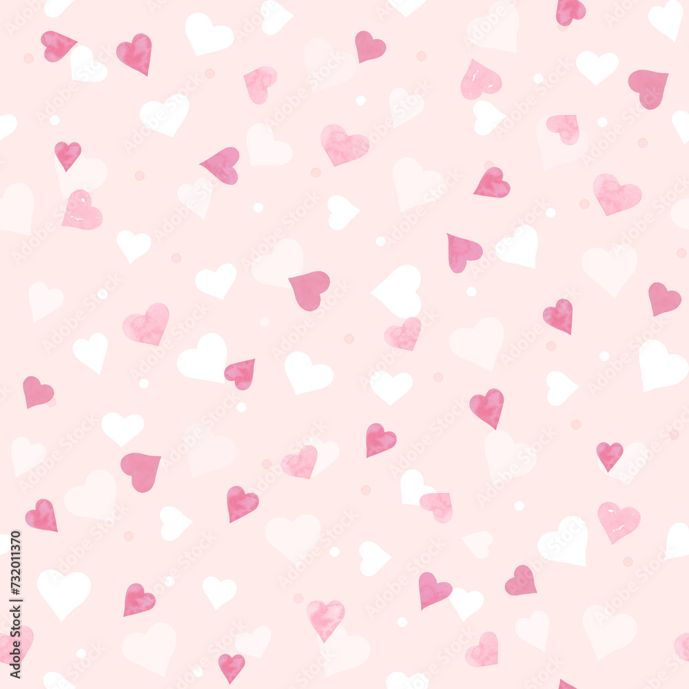 Pastel little hearts in seamless pattern. Design backdrop for Wedding Invitation Card.
