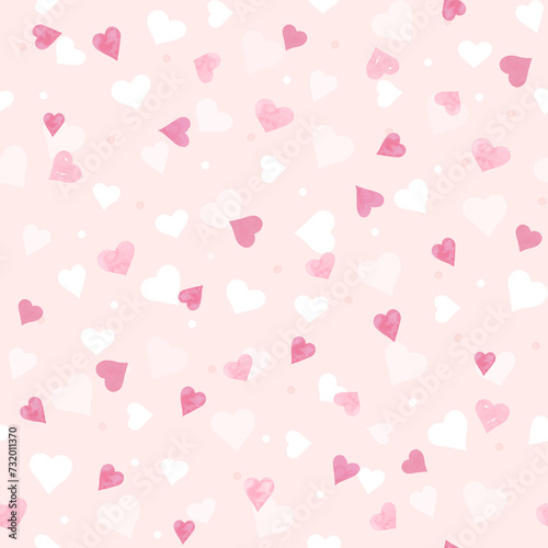 Pastel little hearts in seamless pattern. Design backdrop for Wedding Invitation Card. © Yello illustration