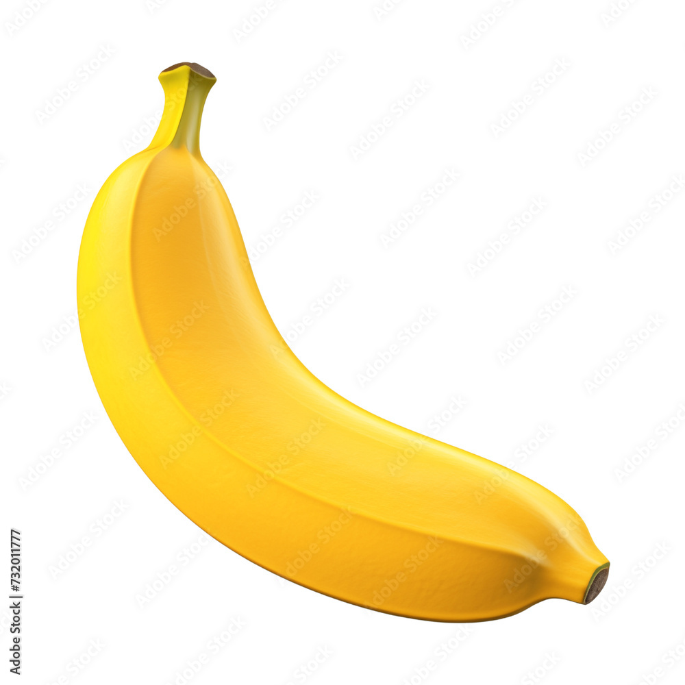 3d banana isolated on transparent background, png